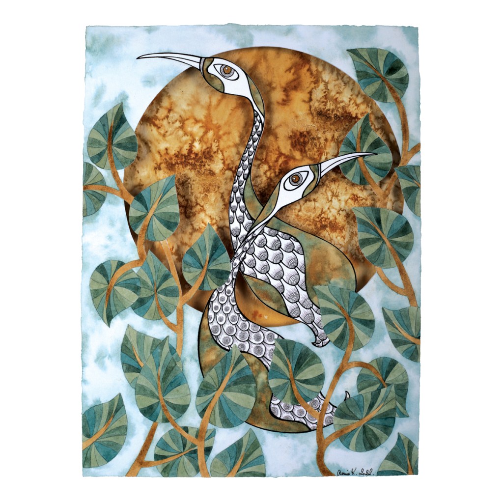 Duo de canards
Café, aquarelle et découpe
Disponible en format carte postale
Illustration Annie Kergoat 2022