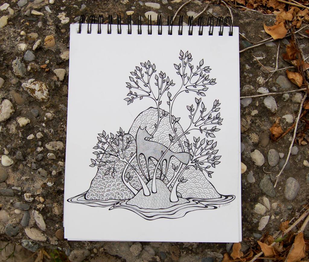 Loup - VENDU
Encre et motifs
Illustration Annie Kergoat 2018