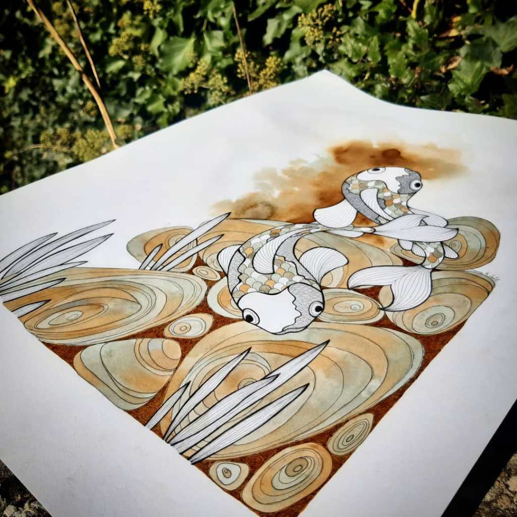 Portfolio de Annie Kergoat.
Illustrations au café, aquarelle, encre et motifs. Originaux disponible à la vente ou en reproduction.